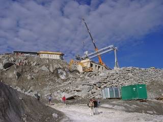 Baustelle auf dem Gletscher